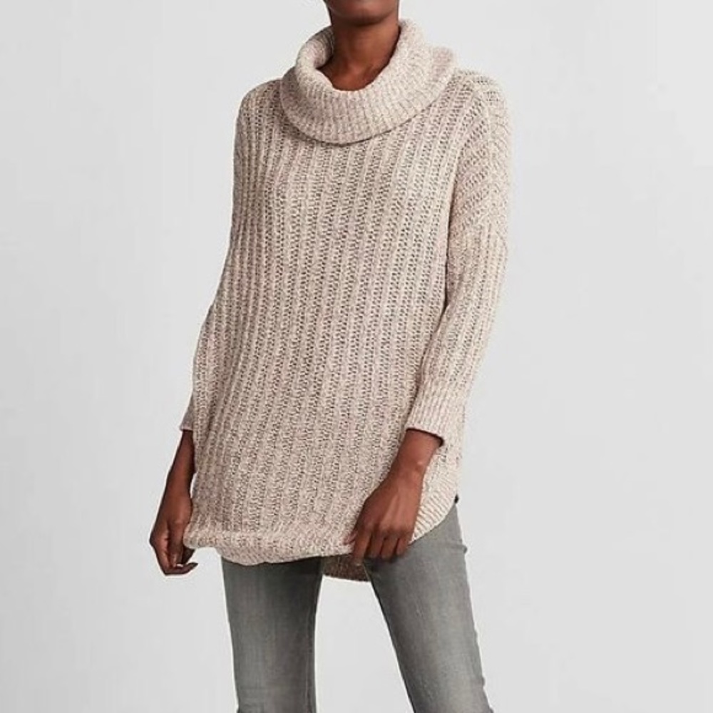 Express Cowl Neck Extreme Circle Hem Sweater